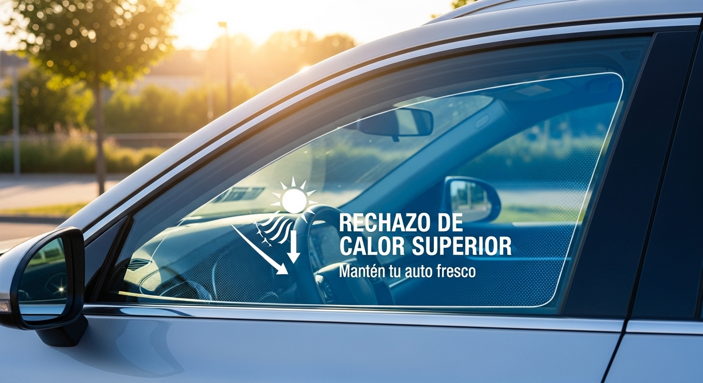 Auto con una película nanocerámica transparente que rechaza el calor y es legal