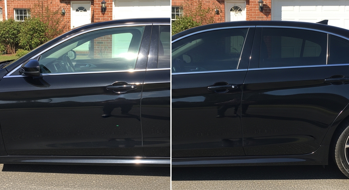 Comparativa de una película antiasalto transparente legal y un polarizado oscuro ilegal