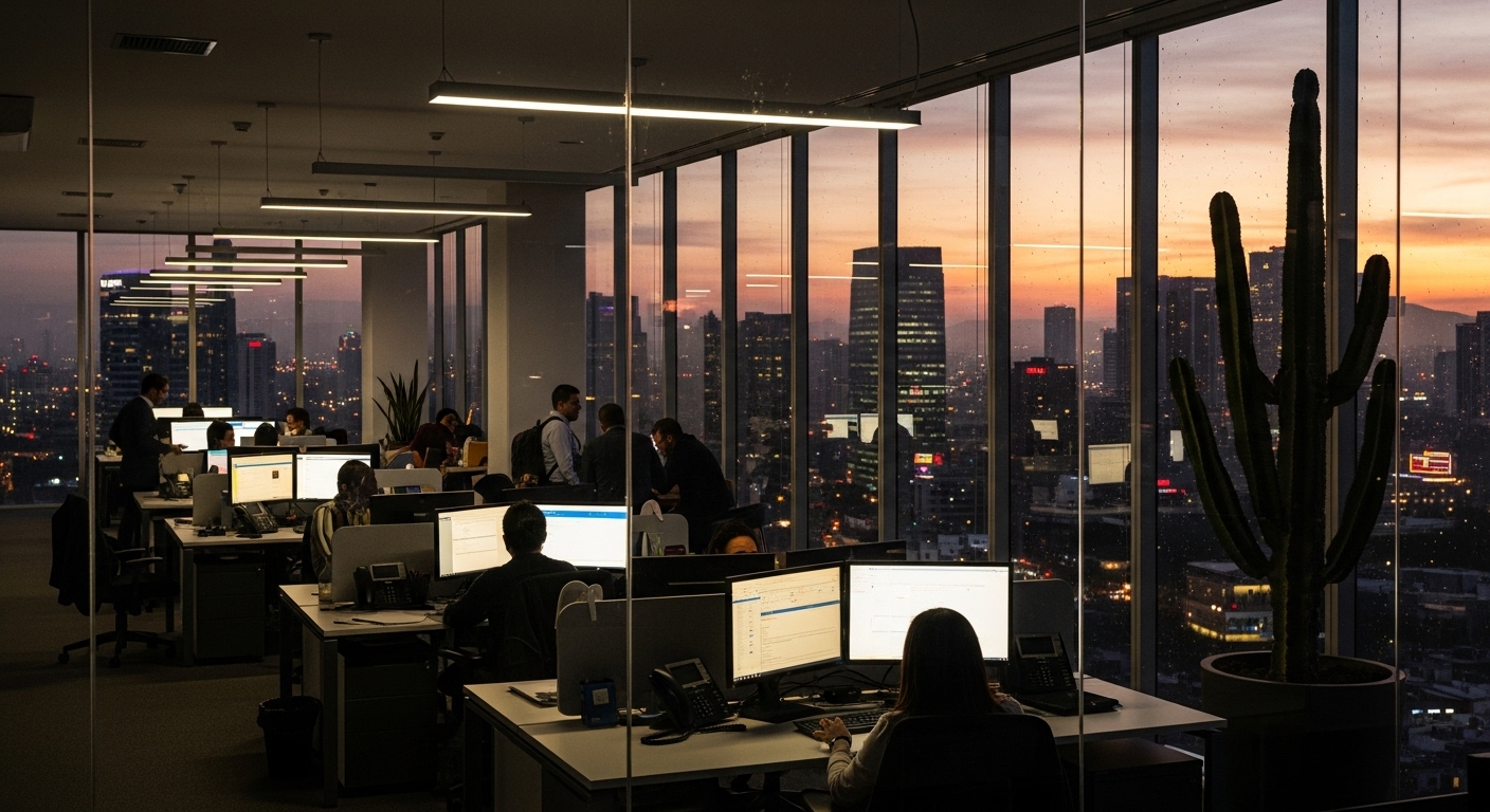 Película Blindex en vidrio de oficina