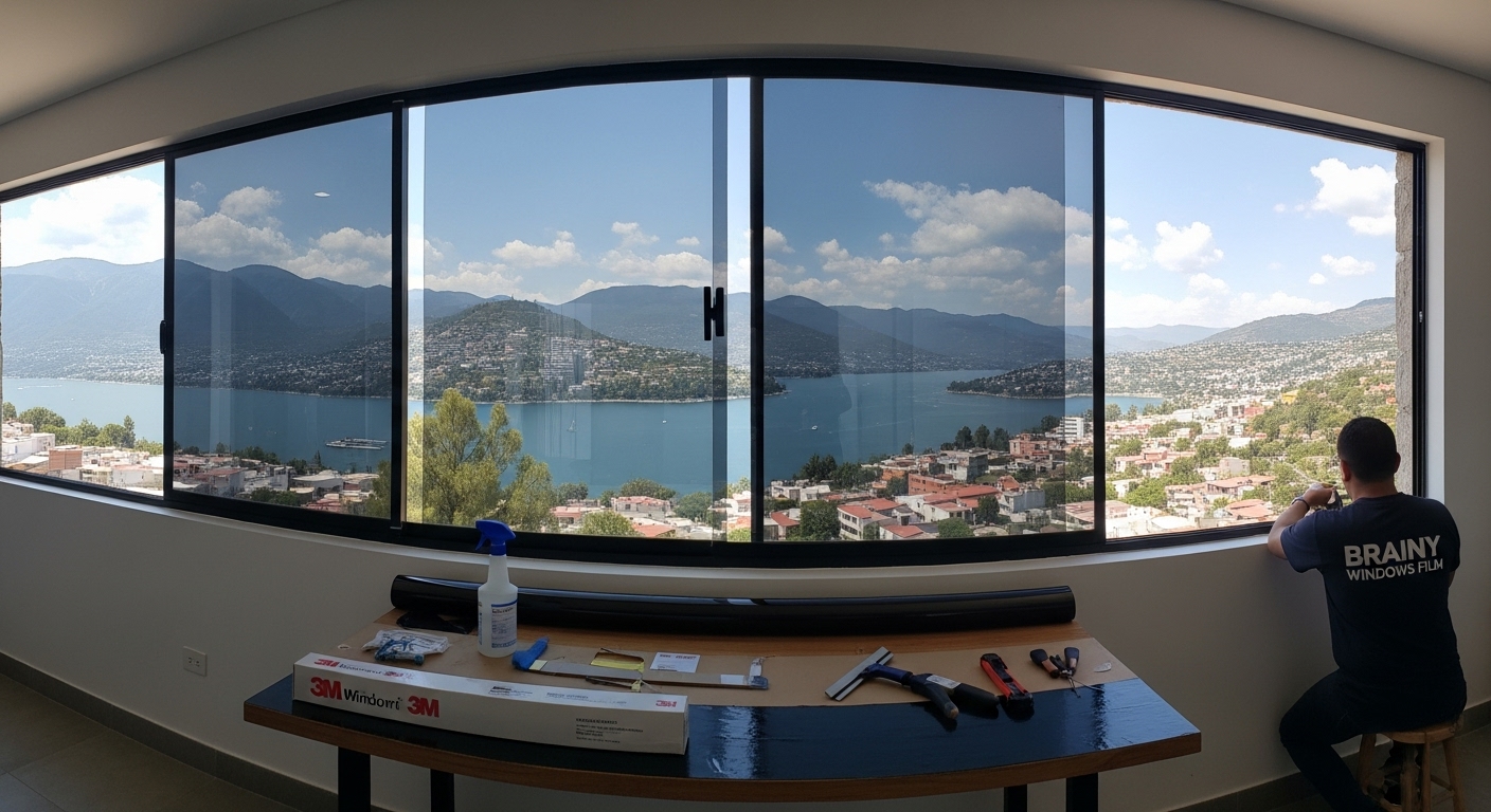 Aplicación de película en vidrio de casa en Veracruz