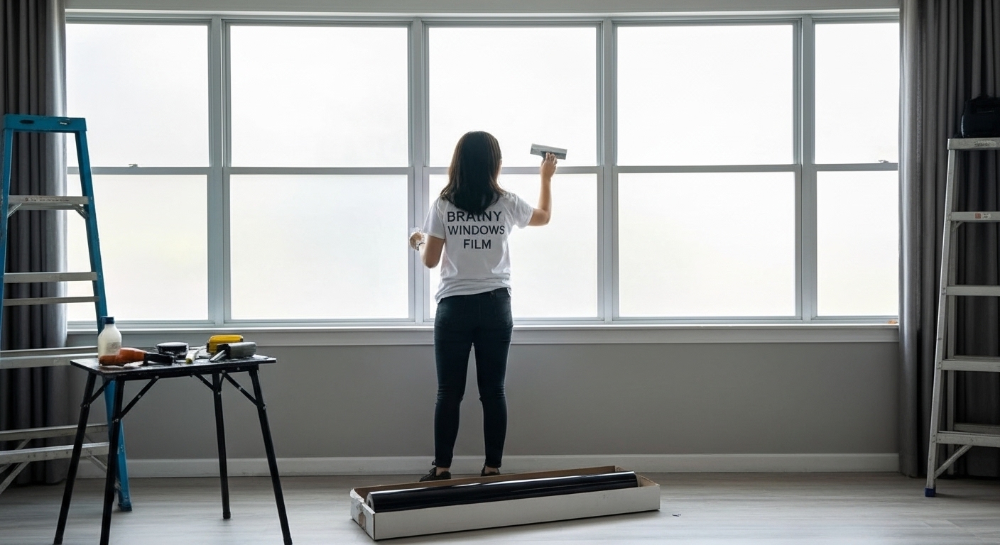 Instalación profesional de películas premium en vidrios