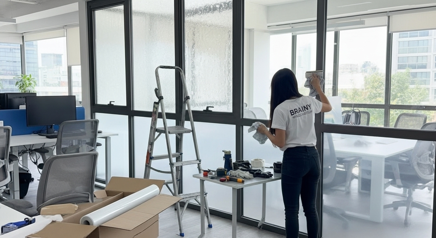 Vidrio de oficina con película de seguridad anti-estallamiento