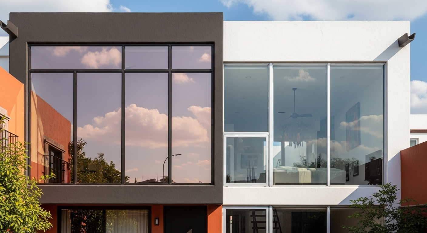 Polarizado tipo espejo para oficina en Oaxaca