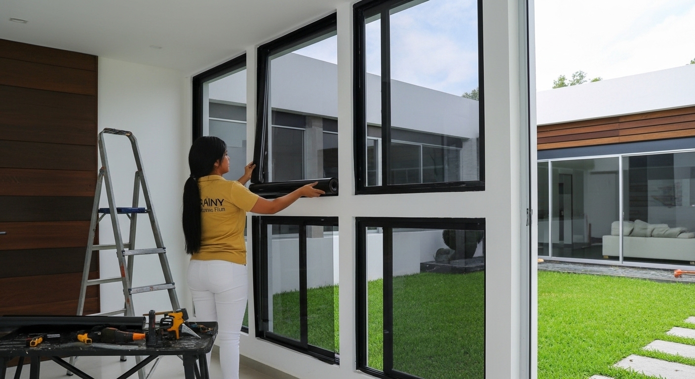 Venta e instalación de película de seguridad 8 micras para ventanas de casa en Quintana Roo