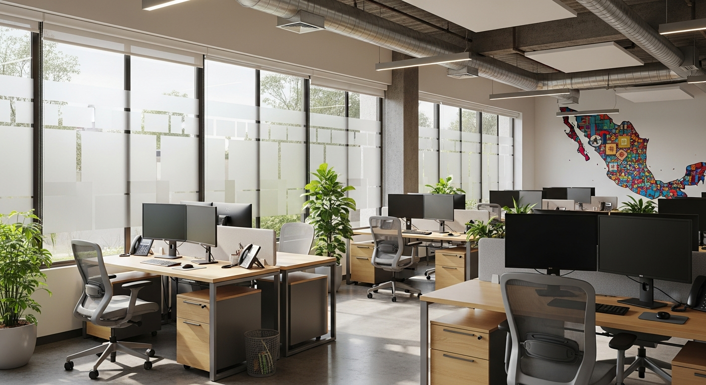 Vinil personalizado con logo corporativo en vidrio